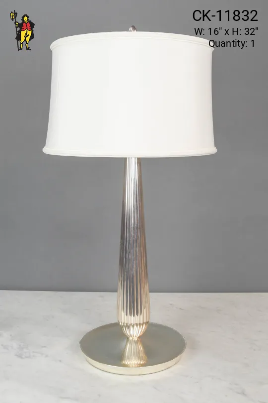 Mid Century Modern Polished Nickel Table Lamp