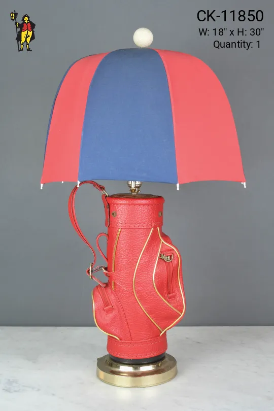 Red & Blue Golf Bag Table Lamp