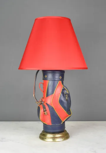 Blue & Red Golf Bag Table Lamp