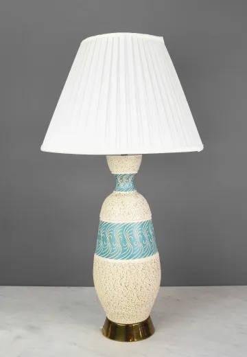 Cream & Blue Ceramic Table Lamp