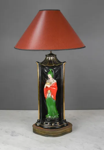 Ceramic Asian Figure Table Lamp