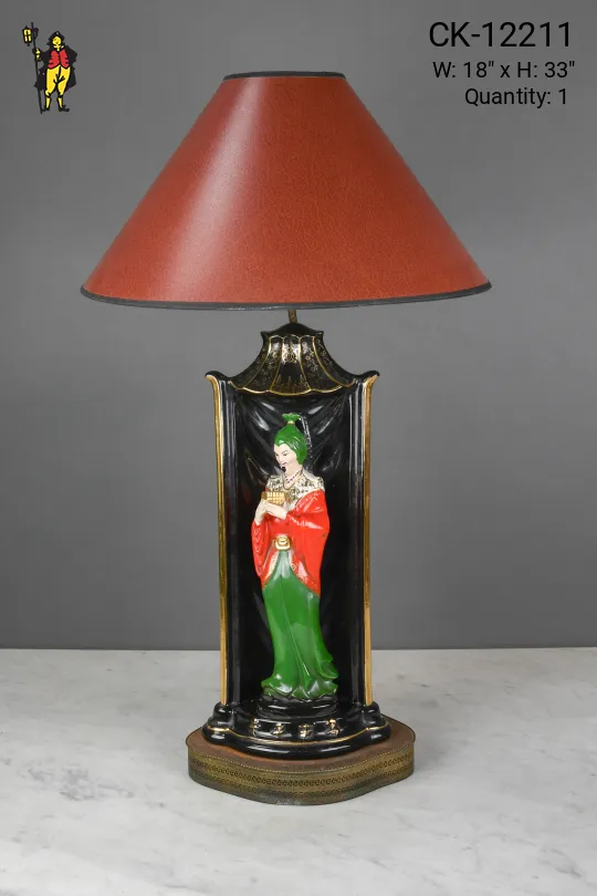 Ceramic Asian Figure Table Lamp