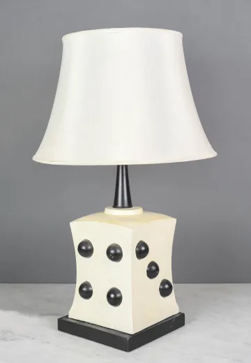 Ceramic White & Black "Dice" Table Lamp