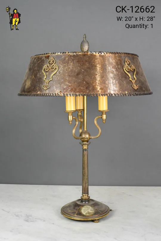 Mica Shaded Three Candle Table Lamp