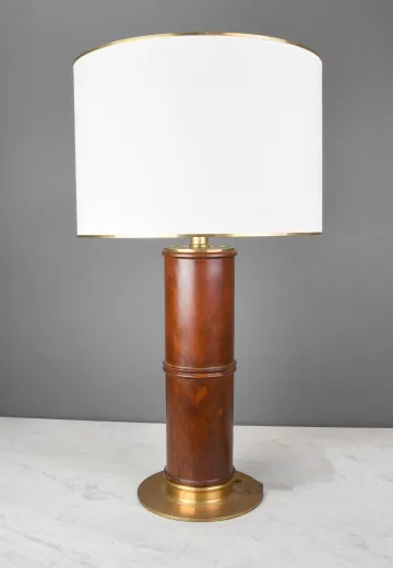 Wood & Brass Formal Table Lamp