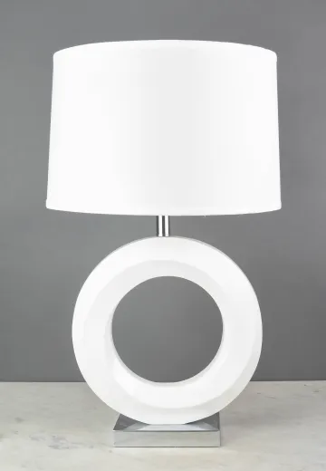 White Ceramic "O" Table Lamp