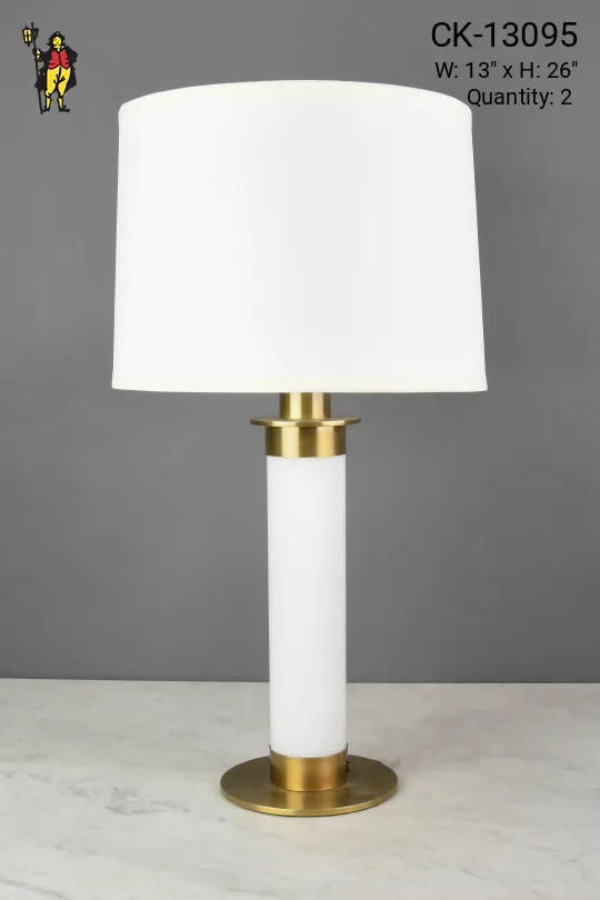 White & Brass Table Lamp
