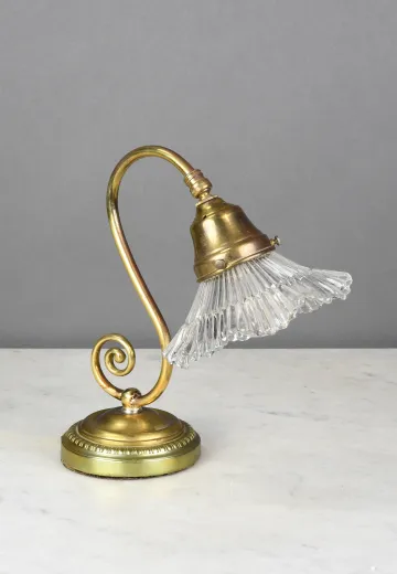 Simple Single Light Halophane Table Lamp