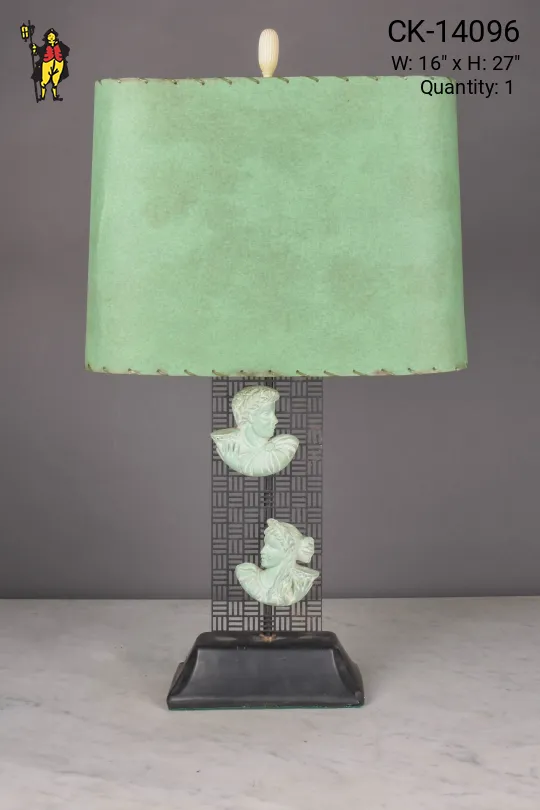 Iron Green Two Bust Table Lamp