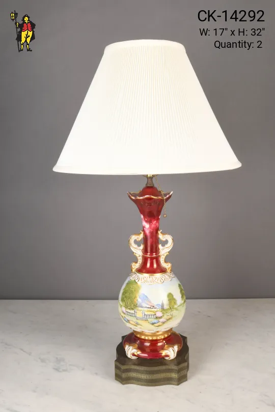 Red Ginger Jar Ceramic Table Lamp