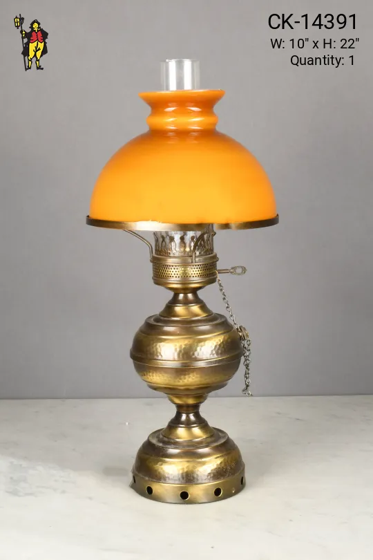 Faux-Oil Electrified Brass Table Lamp