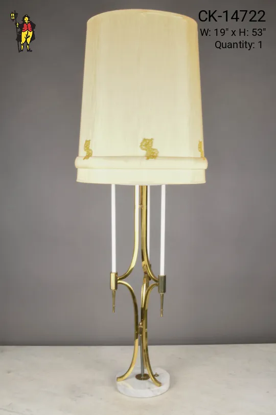 Oversize Brass Mid Century Table Lamp