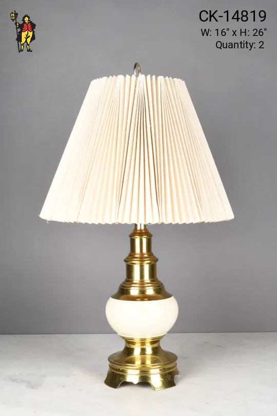 Brass & Ceramic Mid Century Table Lamp