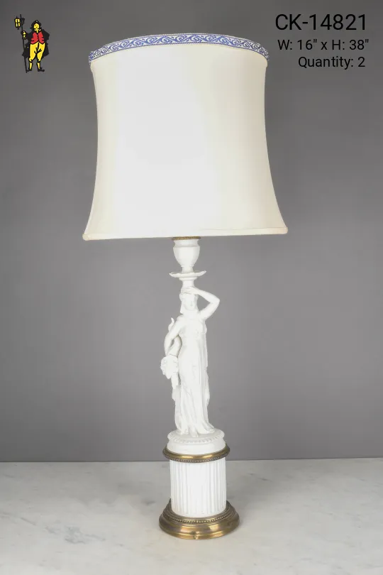 White Ceramic Figure Table Lamp