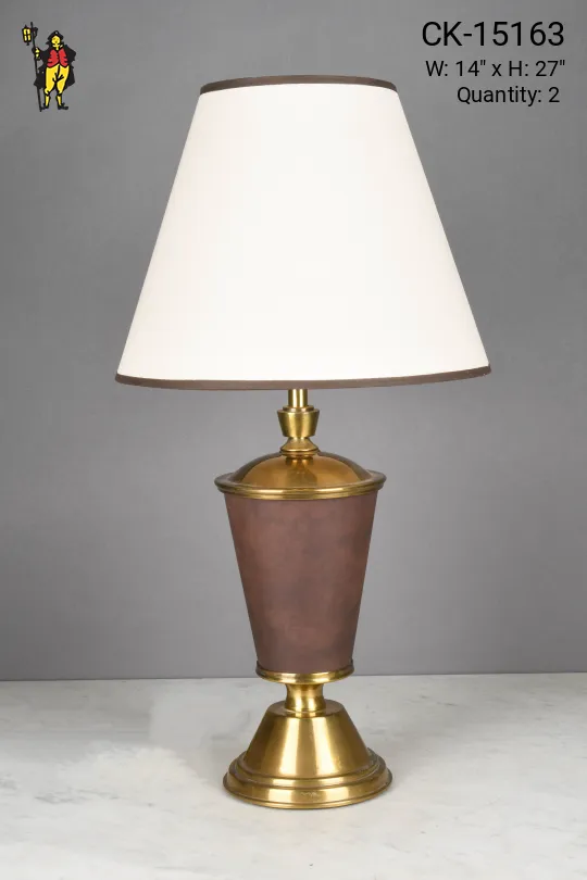 Brass & Faux Leather Table Lamp