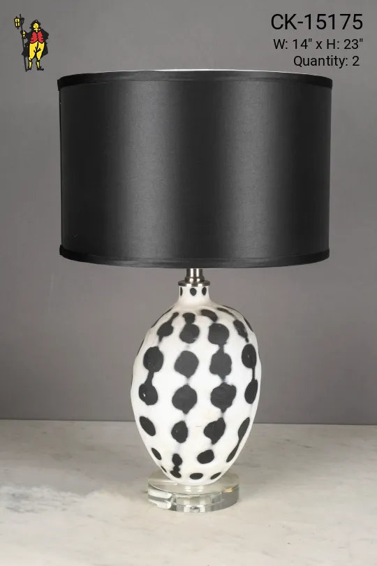 White & Black Ceramic Table Lamp
