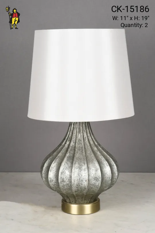 Distressed Silver Ceramic Table Lamp