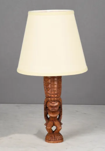 Small Wooden "Tiki" Table Lamp - Tiki Collection
