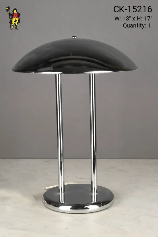 Chrome Metal Shaded Table Lamp