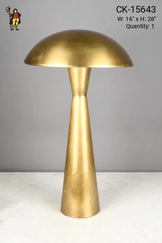 Brass Metal Shaded Oversize Table Lamp