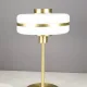 Glass & Brass Shaded Brass Table Lamp #0