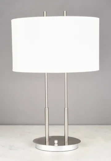 Nickel Two Light Modern Table Lamp