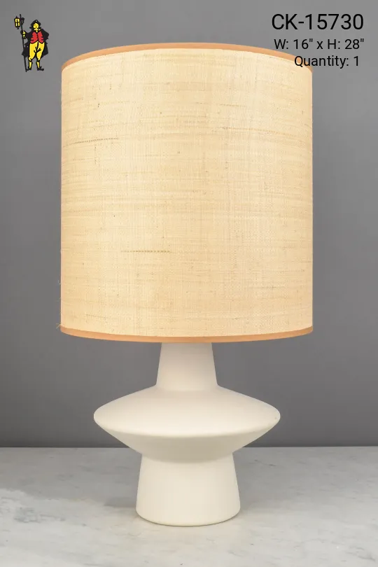 White Ceramic Modern Table Lamp