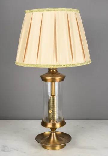 Antique Brass & Glass Table Lamp