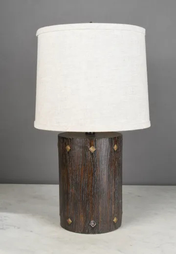 Wooden Round Table Lamp