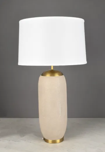 Textured Ceramic w/Brass Accents Table Lamp