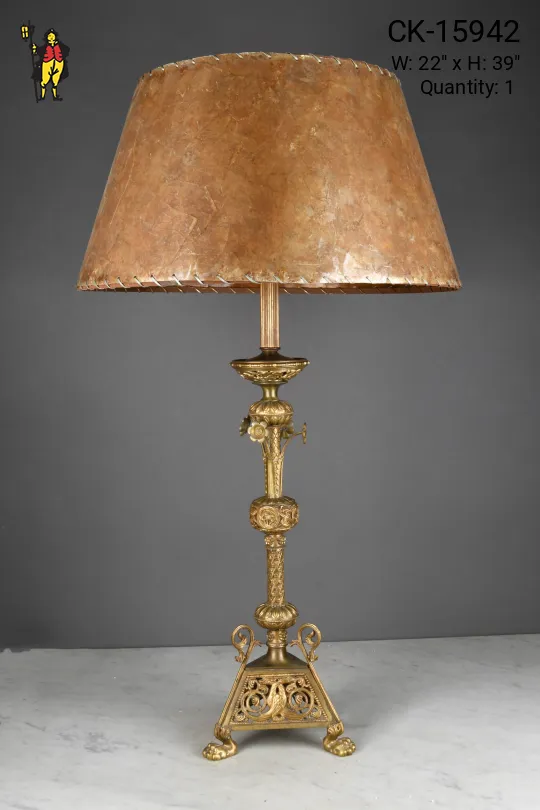 Tall Brass Victorian Table Lamp