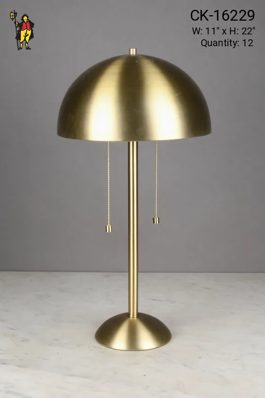 Satin Brass Metal Shaded Table Lamp