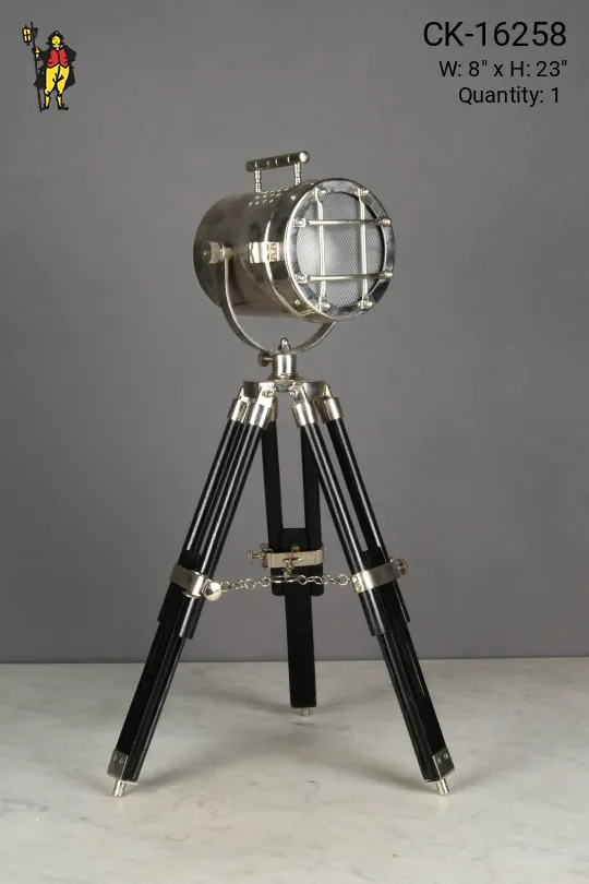 Nickel Theatrical Style Spot Light Table Lamp