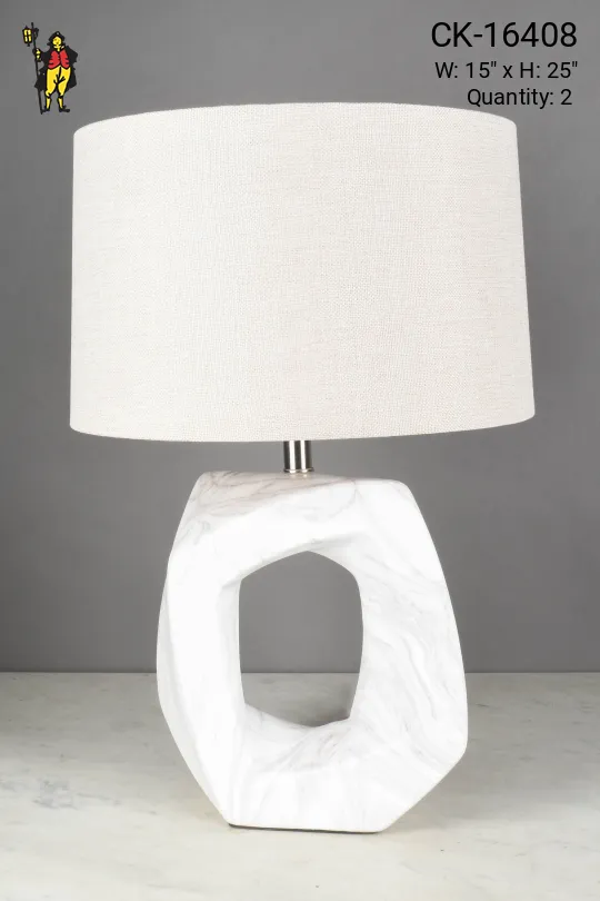 White Ceramic Abstract Table Lamp