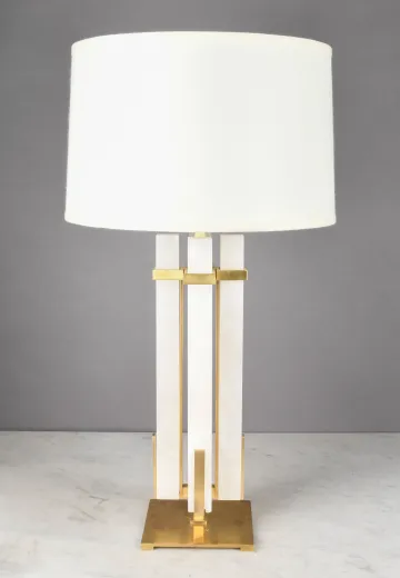 Modern Marble & Brass Table Lamp