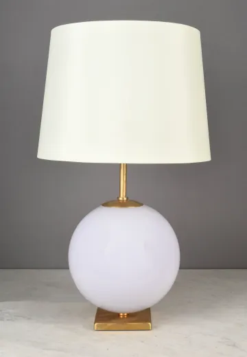 Purple & Brass Spherical Table Lamp