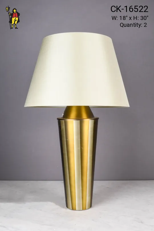 Brass Striped Traditional Table Lamp