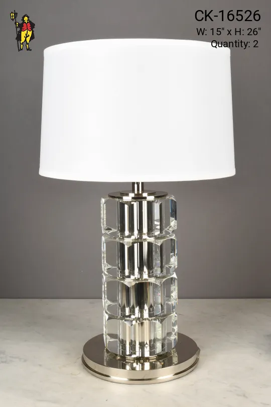 Modern Glass Two Light Table Lamp