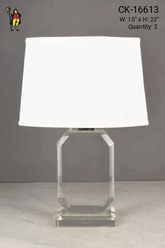 Transparent Rectangular Traditional Table Lamp