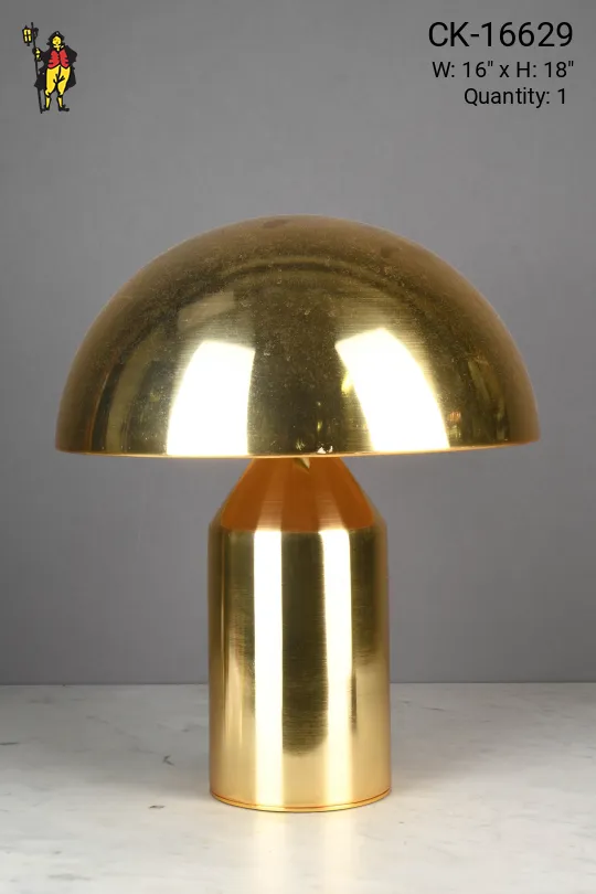 Polished Brass Metal Shaded Table Lamp (L)