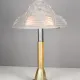 Molded Art Deco Glass Shaded Brass Table Lamp #0