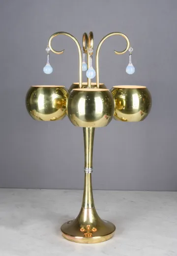 Polished Brass Mid Century Four Light Table Lamp