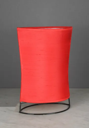 Red Fabric Lantern Table Lamp