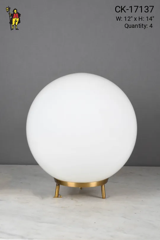 Footed Glass Globe Shaded Table Lamp