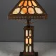 Bronze & Slag Glass Table Lamp #0