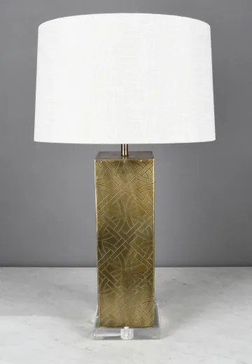 Brass Geometric Table Lamp