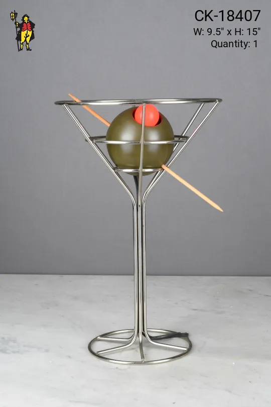 Martini Glass & Light Up Olive Table Lamp