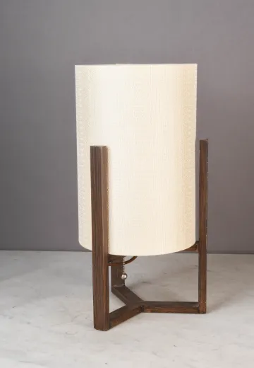 Fabric Shaded & Wood Table Lamp