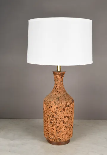 Cork & Wooden Accented Table Lamp