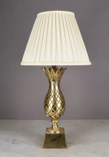 Polished Brass Pineapple Table Lamp